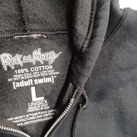 Rick And Morty 2015 Sweatshirt Hoody Jacket Glow In Dark Unisex Adult Swim - Picture 3 of 5